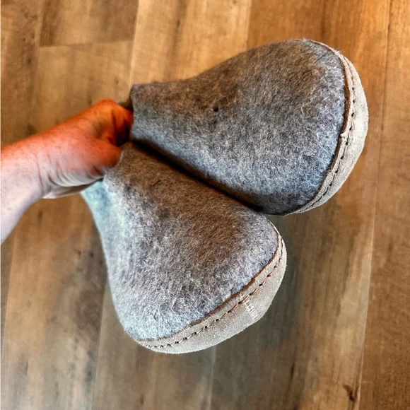 Glerups Wool Slip-On Slippers with Leather Sole - Picture 6 of 13